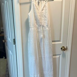 Old Navy White Maxi Dress with Tassel Tie